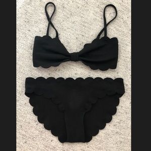 Old Navy black scalloped bikini medium